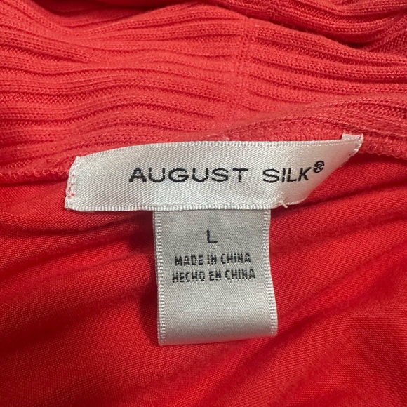 Cowl Neck Coral Short Sleeve Shirt- Large - Picture 6 of 8